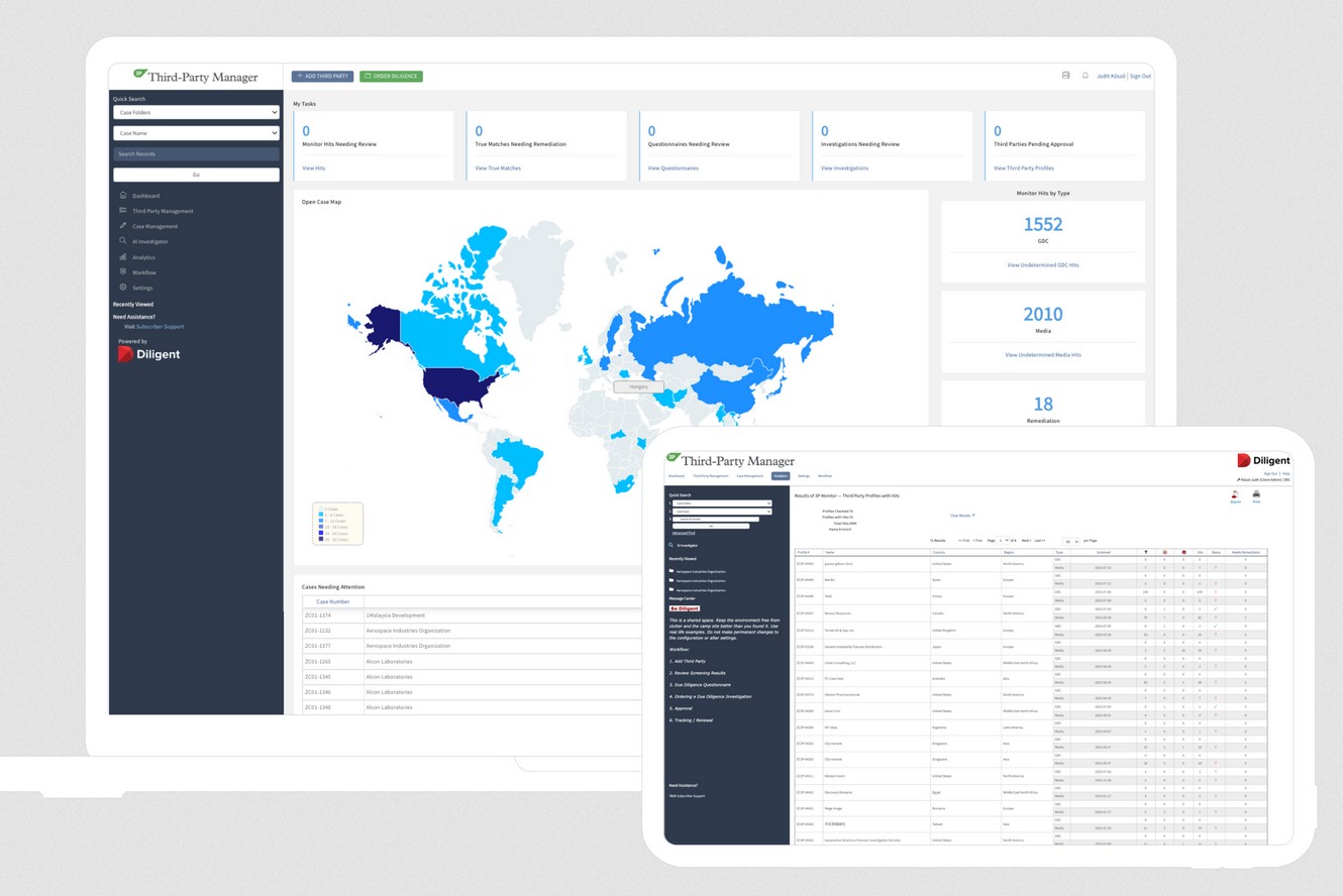 Diligent Third-Party Manager Dashboard.