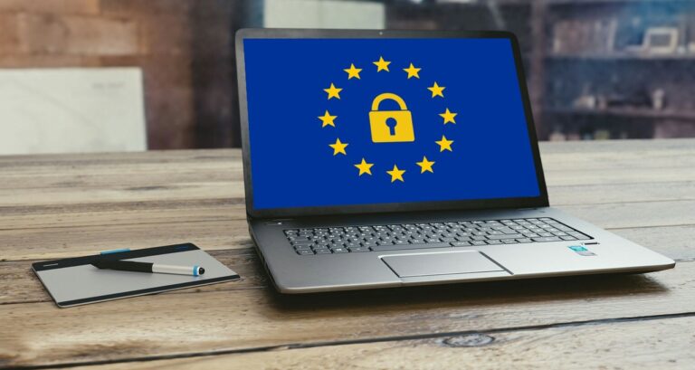 GDPR Series - a laptop with the GDPR logo.