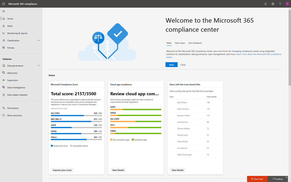 Microsoft - M365 Compliance Center