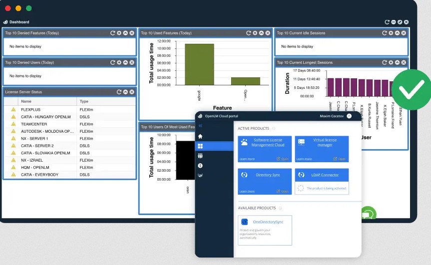 OpenLM Software License Management Dashboard