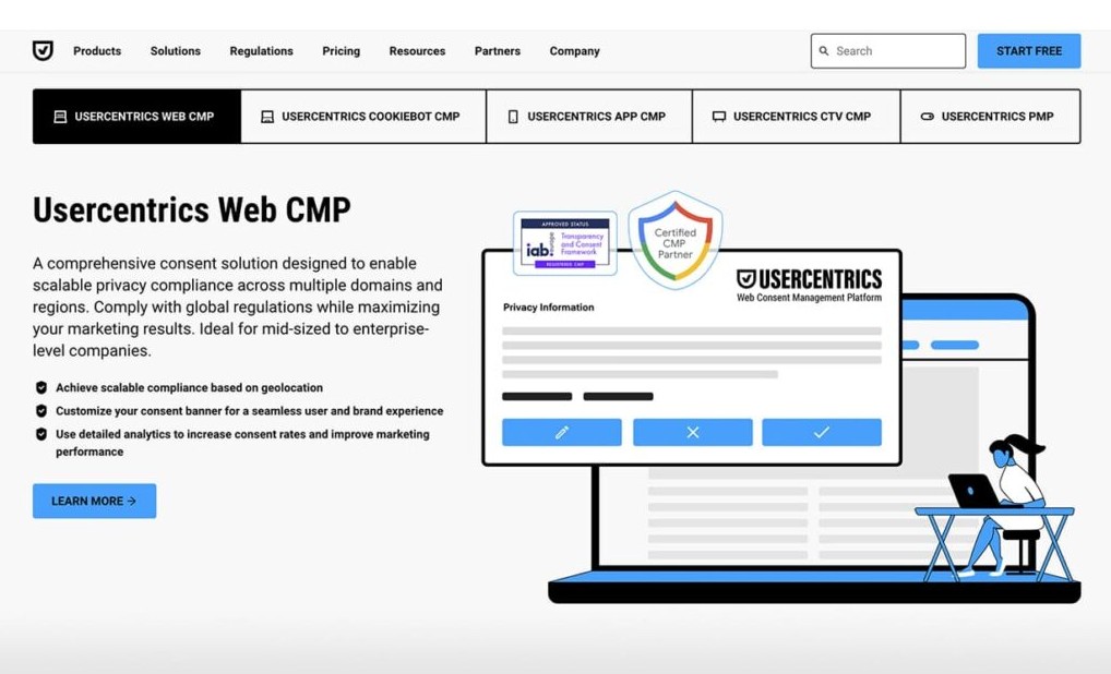 UserCentrics Conset Management Platform.