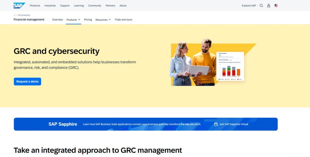 AP GRC Plaform home page.