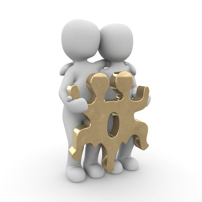 Two grey identical figures, holding two gold indentical figures, representing digital twin security.