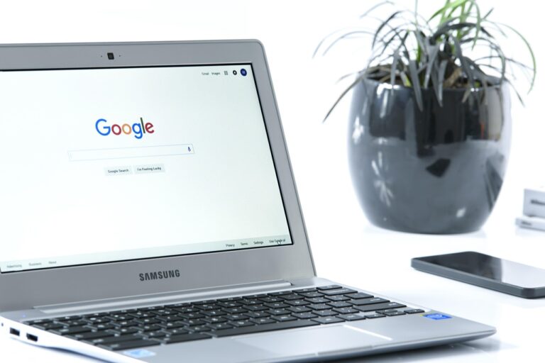 A PC with the Google search engine on the screen, Google Antitrust.