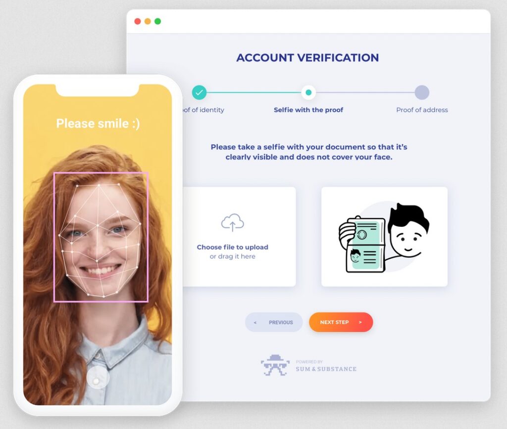 Sumsub account verification via mobile.