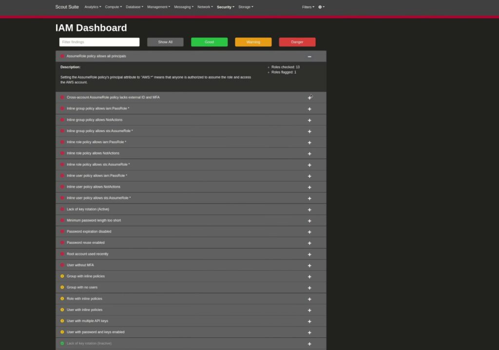 Scout Suite auditing tool for SOC 2.
