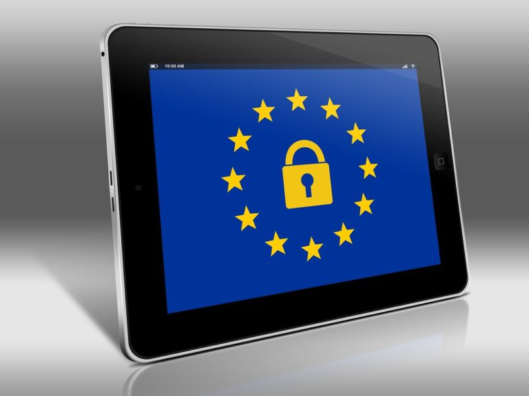 A tablet showing the GDPR sign.