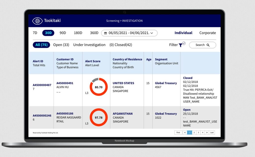 Tookitaki AMLS Smart Alert Management System.