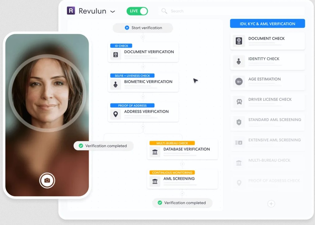 ComplyCube Verification process for KYC showing mobile facial recognition.